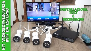 kit videosorveglianza professionale economico con telecamere wifi NVR DVR e HDD test e recensione [upl. by Ileane]