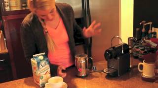 Nespresso Aeroccino Plus Frother Review Frothing Almond Milk [upl. by Gulgee]