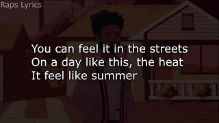 Childish Gambino  Feels Like Summer LYRICS [upl. by Aleira]