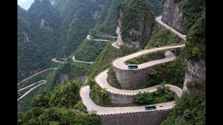 China  Hunan Province Zhangjiajie Tianmen Heavens Gate 99 Bending Road “Avatar” Park [upl. by Charlene]